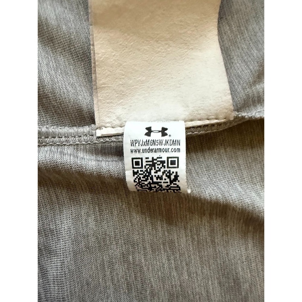 Under Armour T Shirt HeatGear Women‎ Medium Gray V Neck Loose Fit Short Sleeve - Picture 13 of 14